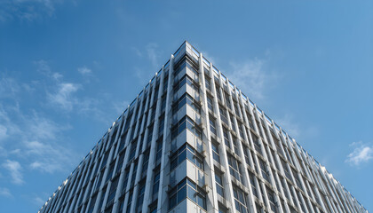 Detail of the modern Building on the blue Sky
