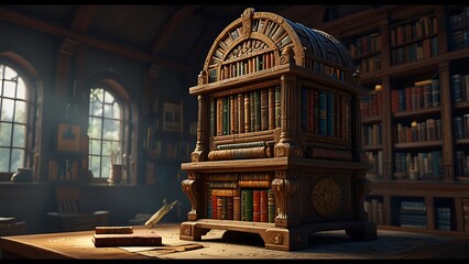 library at night