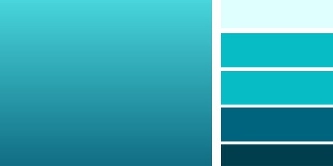 Obraz premium Turquoise blue gradient background color transition style with palettes