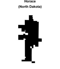 Obraz premium Horace (North Dakota) blank outline map