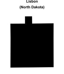 Obraz premium Lisbon (North Dakota) blank outline map