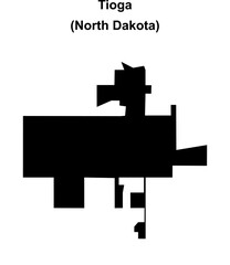 Tioga (North Dakota) blank outline map