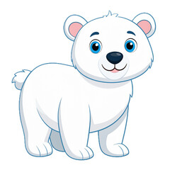 white bear cartoon isolated on white background