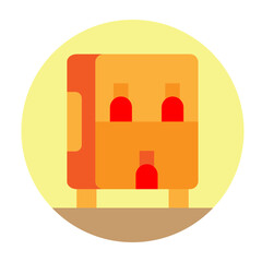 Vaccine Fridge Vector Flat Icon Design