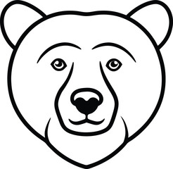 Majestic Bear Head Illustration Line Art Design
