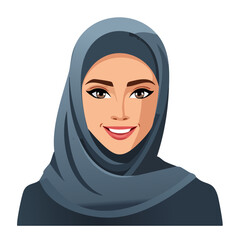 Naklejka premium Flat Vector. Portrait of only one Woman. Simple Background.