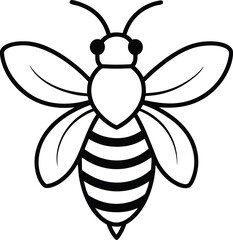 Striped Honeybee Illustration A Simple Line Art Design of a Busy Bee