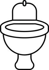 Toilet Bowl Line Drawing Simple Vector Illustration of Bathroom Fixture