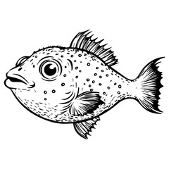 pufferfish, underwater animal, vector, transparent background, creature, fish, aquarium, ocean, isolated, cute, nature, icon, wildlife, underwater