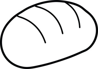 Delicious Crusty Bread A Simple Line Drawing Illustration