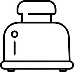 Simple Line Art Illustration of a Retro Toaster Kitchen Appliance Design