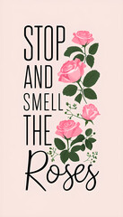 Stop and Smell the Roses Motivational Quote Mobile Wallpaper