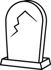 Cracked Headstone A Grunge Halloween Illustration