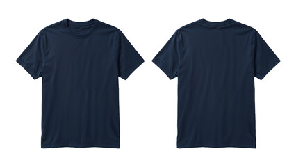 Navy Blue T-Shirt Mockup Front and Back Views for Design Presentation