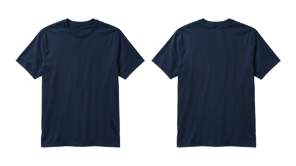 Navy Blue T-Shirt Mockup Front and Back Views for Design Presentation