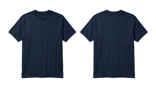Navy Blue T-Shirt Mockup Front and Back Views for Design Presentation