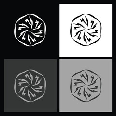 Contemporary Black and White Radial Icon. Sleek Graphic Element for Websites, Branding, and Logo Design Projects