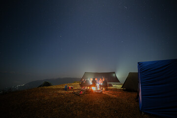 Camping at Kakani’s Hille Khanda 360 Danda offers stunning views of Kathmandu’s city lights,...