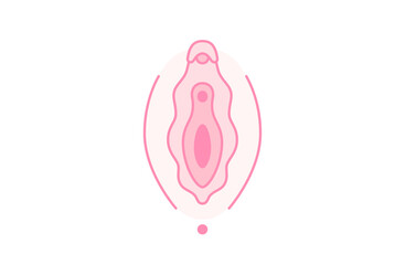 女性器（外陰部）のシンプルなイラスト