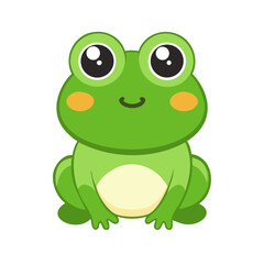 green frog isolated on white