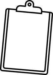 Blank Clipboard Simple Outline Illustration for Note-Taking, Checklist, and Organization