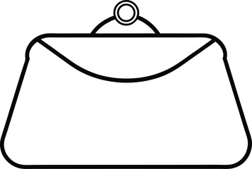 Elegant Purse Design Simple Line Art Illustration of a Classic Handbag