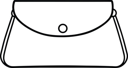 Elegant Clutch Purse Design Simple Line Art Illustration
