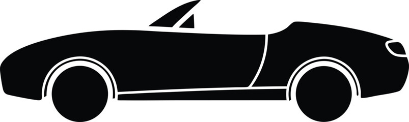 Sleek Convertible Car Design A Silhouette Icon