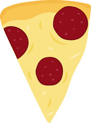 Vector pepperoni pizza slice. Fast food Illustration