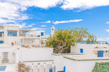 Sidi Bou Sa&iuml;d, village color&eacute; en bleu et blanc, et touristique de Tunisie.	
