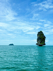 Lonely beautiful Rock in Ang Thong Marine National Park, Koh Samui. An archipelago in the Gulf of Thailand