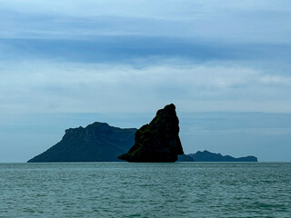 Lonely beautiful Rock in Ang Thong Marine National Park, Koh Samui. An archipelago in the Gulf of Thailand