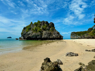 Lonely beautiful Rock in Ang Thong Marine National Park, Koh Samui. An archipelago in the Gulf of Thailand