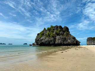 Lonely beautiful Rock in Ang Thong Marine National Park, Koh Samui. An archipelago in the Gulf of Thailand