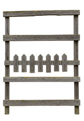 Naklejka premium Isolated Wood Fence Frame on Transparent Background Texture Material