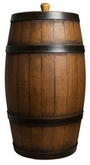 Fototapeta premium Isolated Wooden Barrel Vintage Cask With Rustic Texture Background