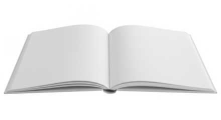 Open Blank White Book Isolated with Transparent Background 3d Render