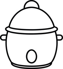 Simple Line Drawing of a Rice Cooker A Kitchen Essential
