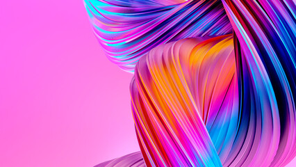 A bold and colorful abstract design with fluid curves and radiant hues, perfect for desktop wallpapers and smartphone screens. 3D Render