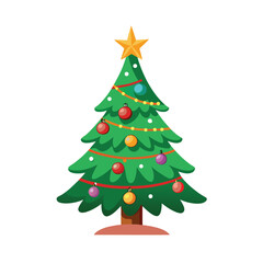 Fototapeta premium christmas tree on white background