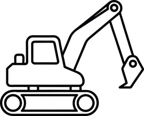 Powerful Excavator Construction Machinery Illustration