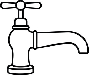 Vintage Faucet Illustration Classic Water Tap Design