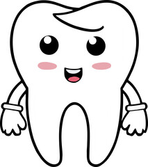 Dental care logo vector illustration with tooth, teeth and toothpaste