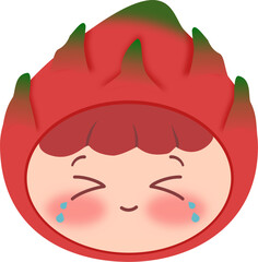 Cute Head Dragon Fruits touched