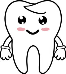 Dental care logo vector illustration with tooth, teeth and toothpaste