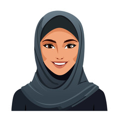 Naklejka premium Flat Vector. Portrait of only one Woman. Simple Background.
