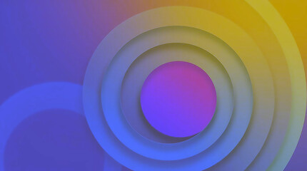 Ai generated image of abstract concentric circles radiating from a vibrant magenta center, transitioning to orange and blue hues