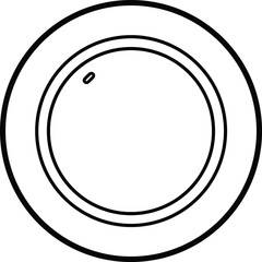 Simple Line Drawing of a Circular Plate or Dish Clean Minimalist Design