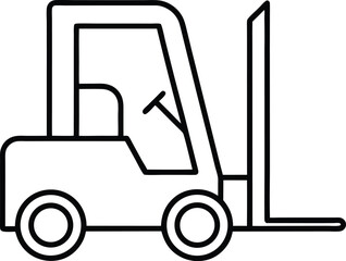 Forklift Illustration Industrial Vehicle Line Art Graphic