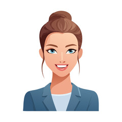 Fototapeta premium Flat Vector. Portrait of only one Woman. Simple Background.